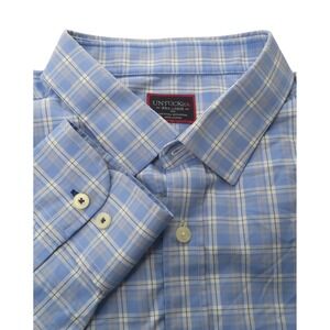 UNTUCKit Zonte Performance Plaid Shirt Mens 3XL Tall Blue Long Sleeve 40458